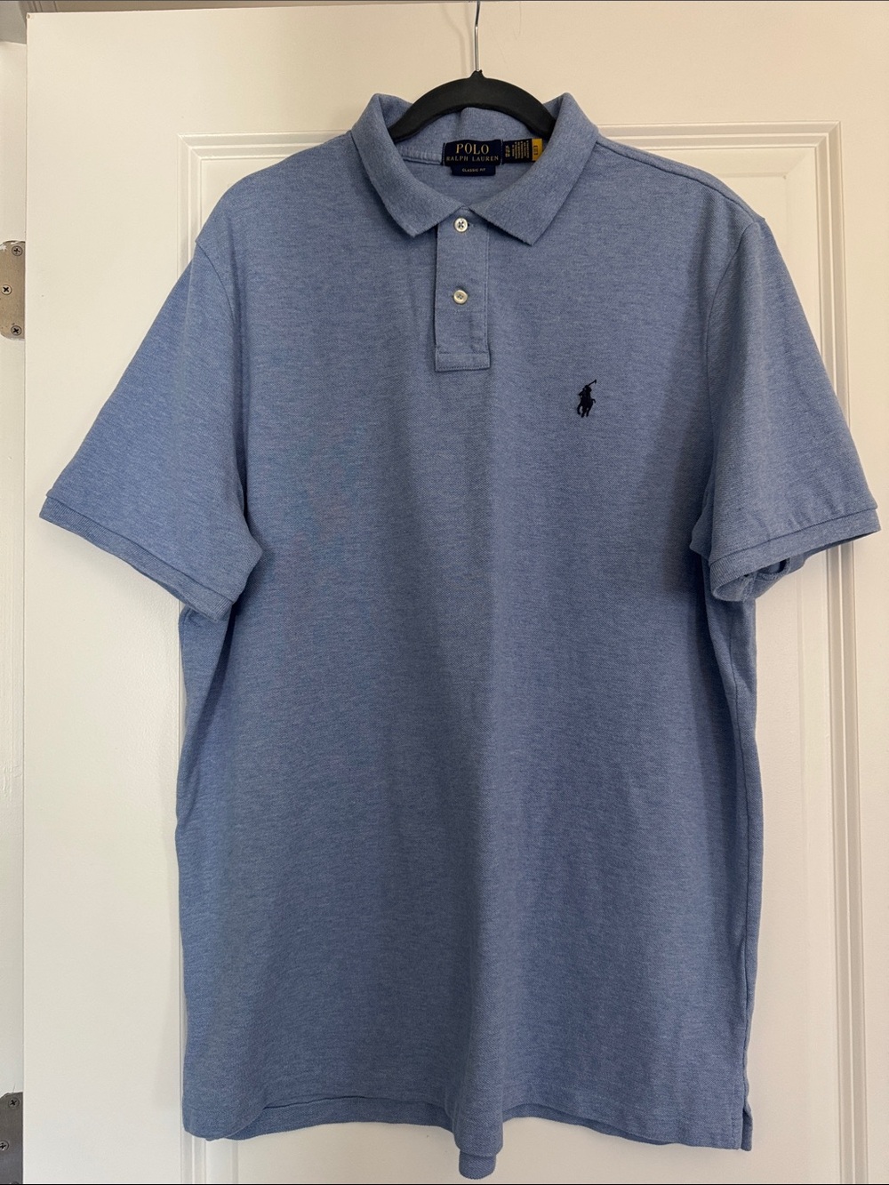 Polo by Ralph Lauren Men’s Heathered Blue Short-Sleeve Polo